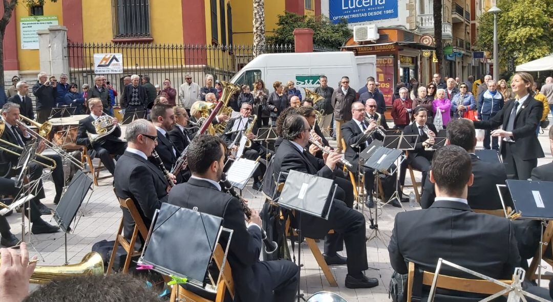 Concierto en la capital, el pasado mes de marzo, de la Banda de música municipal de Jaén.