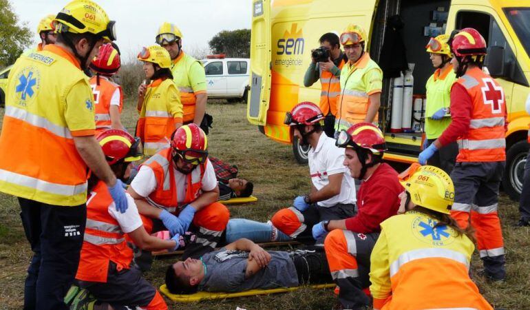 Imatge de l'exercici que s'ha dut a terme aquest dimarts a l'Aeroport de Reus
