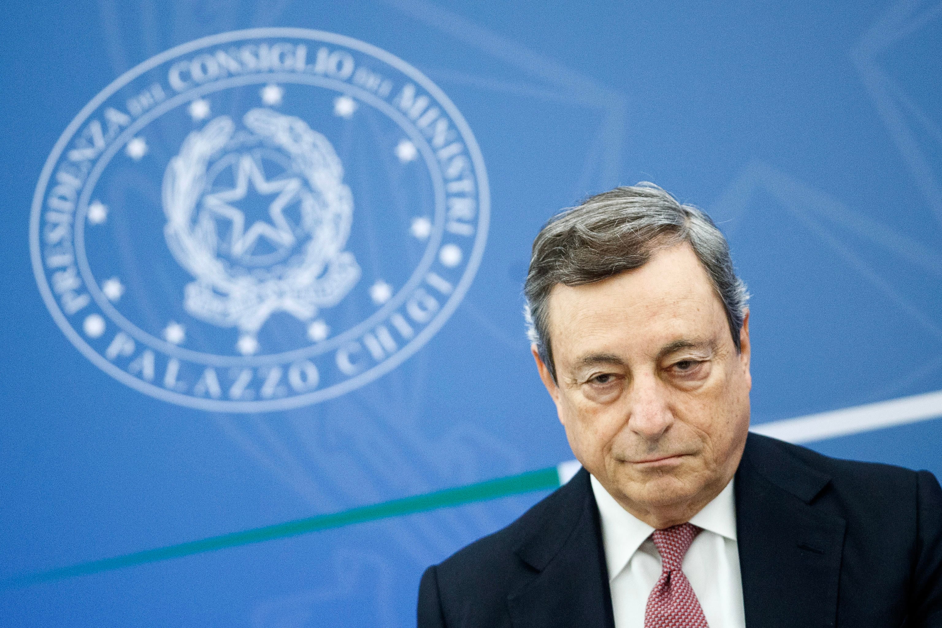 El primer ministro italiano, Mario Draghi, durante la rueda de prensa