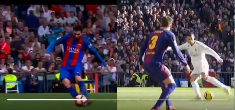 Messi y Cristiano, en dos momentos muy diferentes.