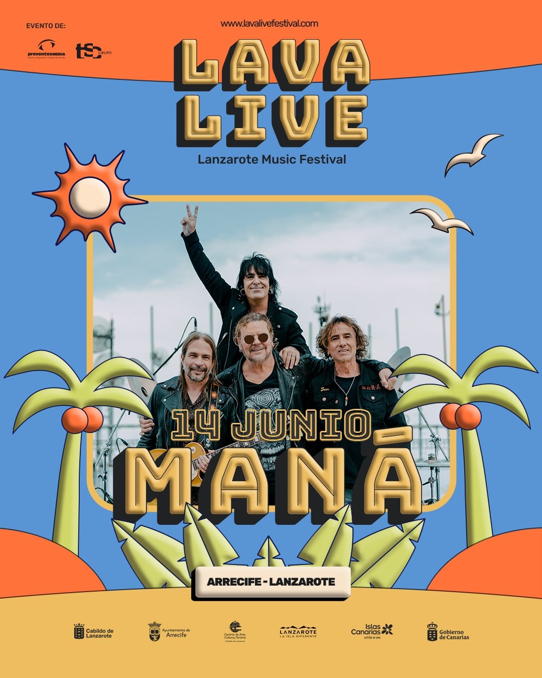 La mítica banda mexicana Maná, cabeza de cartel del LAVA LIVE Lanzarote Music Festival.