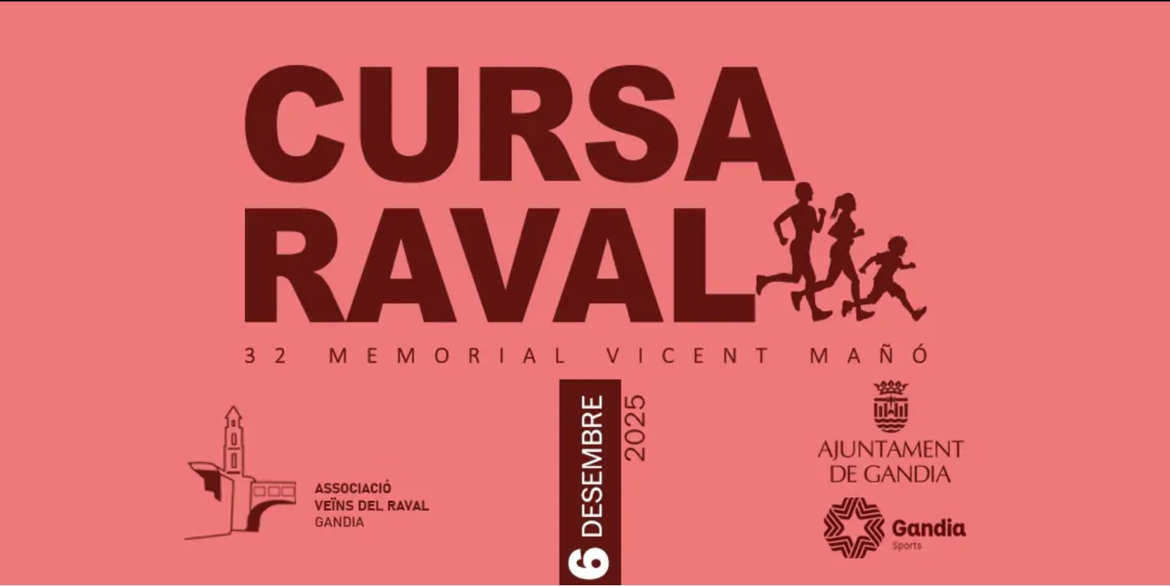 Cartel de la Cursa del Raval- Memorial Vicent Mañó./Ayuntamiento Gandia