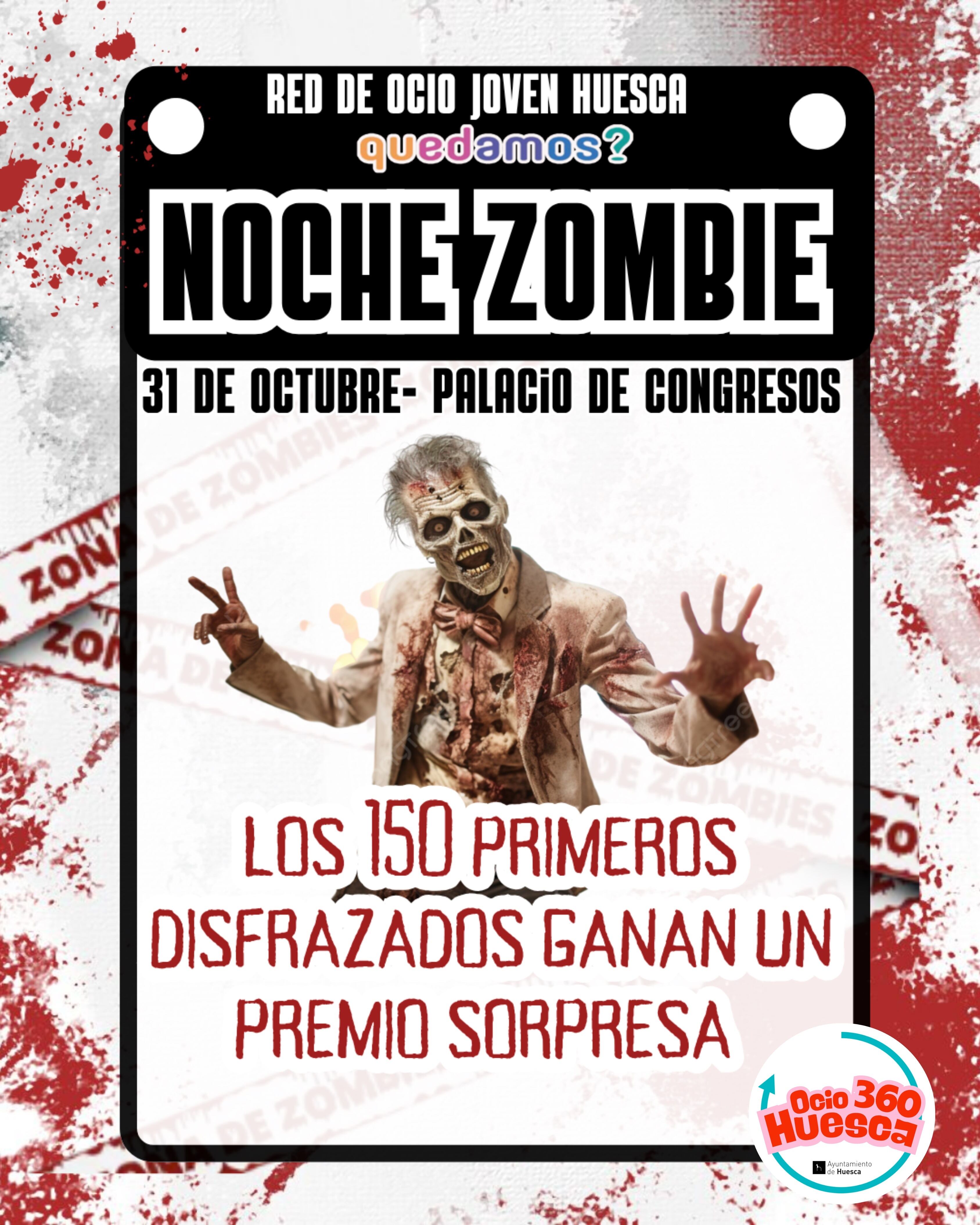 Cartel de la Noche Zombie organizada para el 31 de octubre.