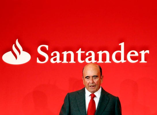 El presidente del Banco Santander, Emilio Botín, durante un encuentro en 2012