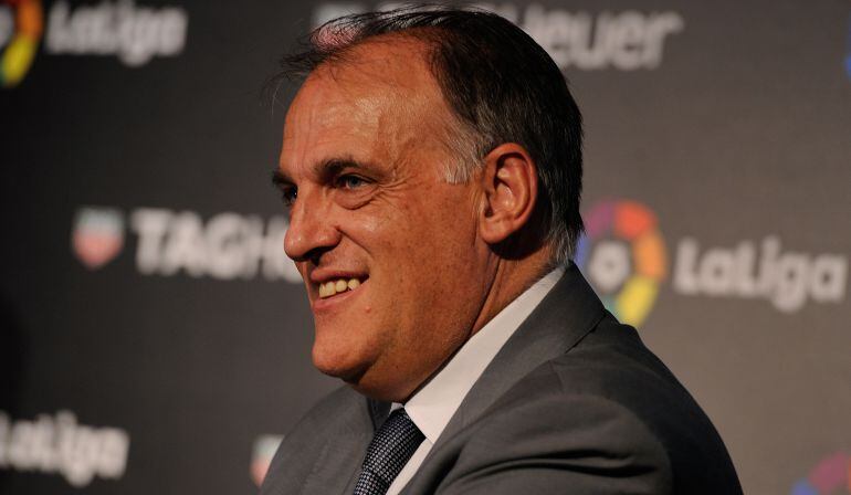 Tebas, en una acto de la LaLiga con un patrocinador