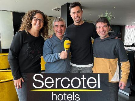 El jugador del Alcoyano, Juanan Casanova, en el hotel Sercotel Ciutat d`Alcoi