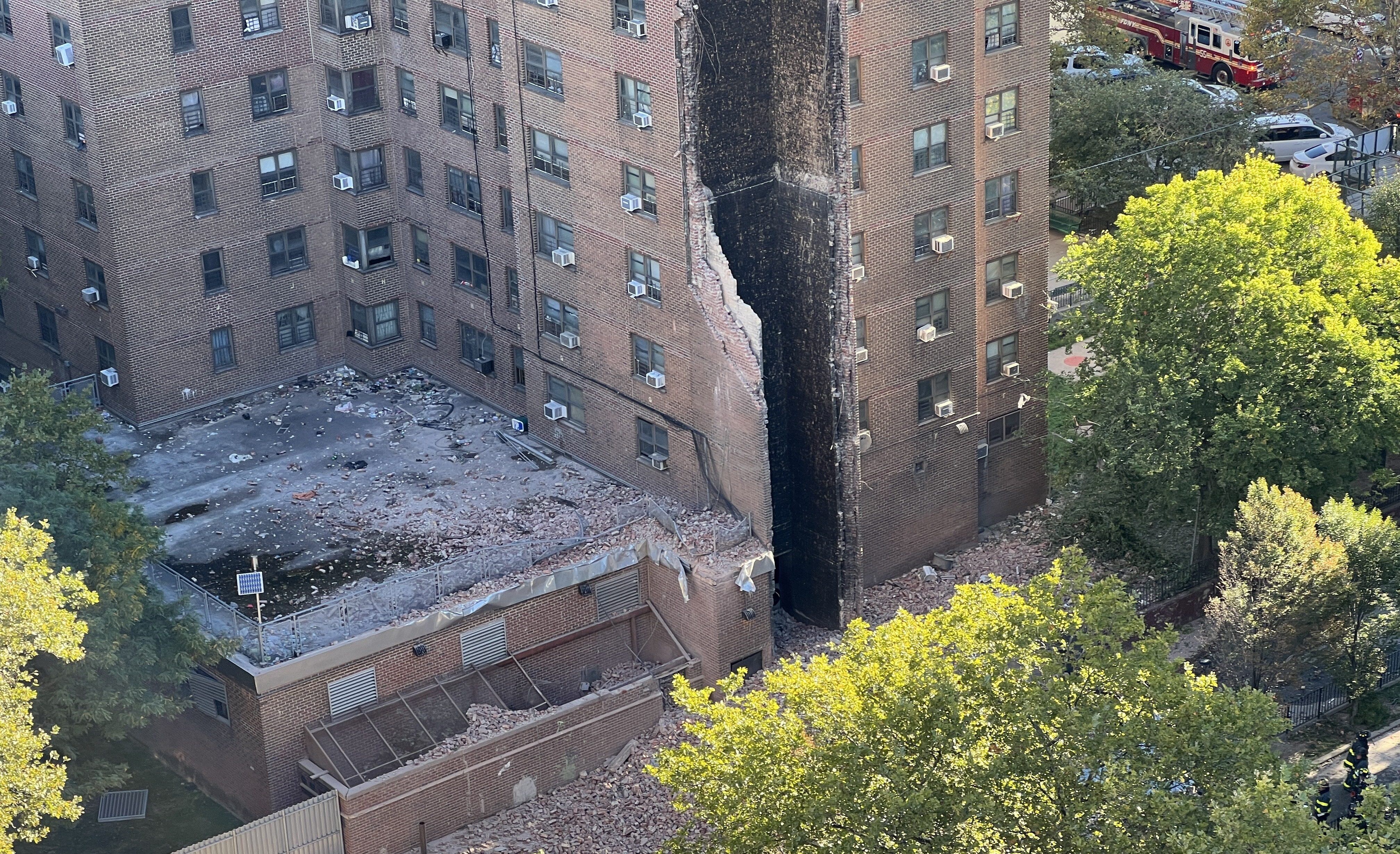 El edificio tras el derrumbe, en Nueva York