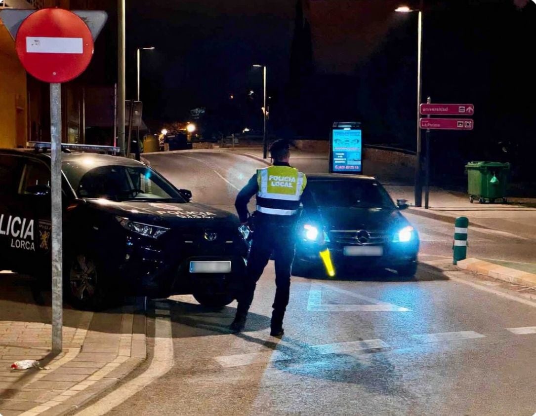 Control rutinario de la Policía Local de Lorca