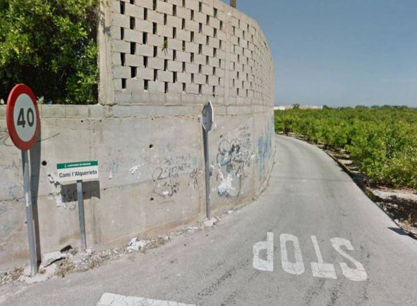 Camino en Bellreguard donde se produjo uno de los intentos de secuestro