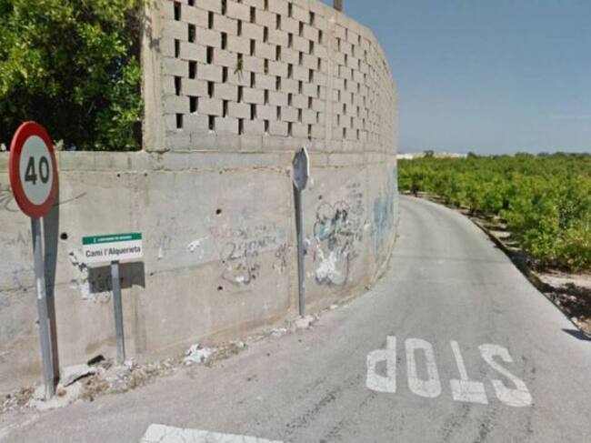 Camino en Bellreguard donde se produjo uno de los intentos de secuestro