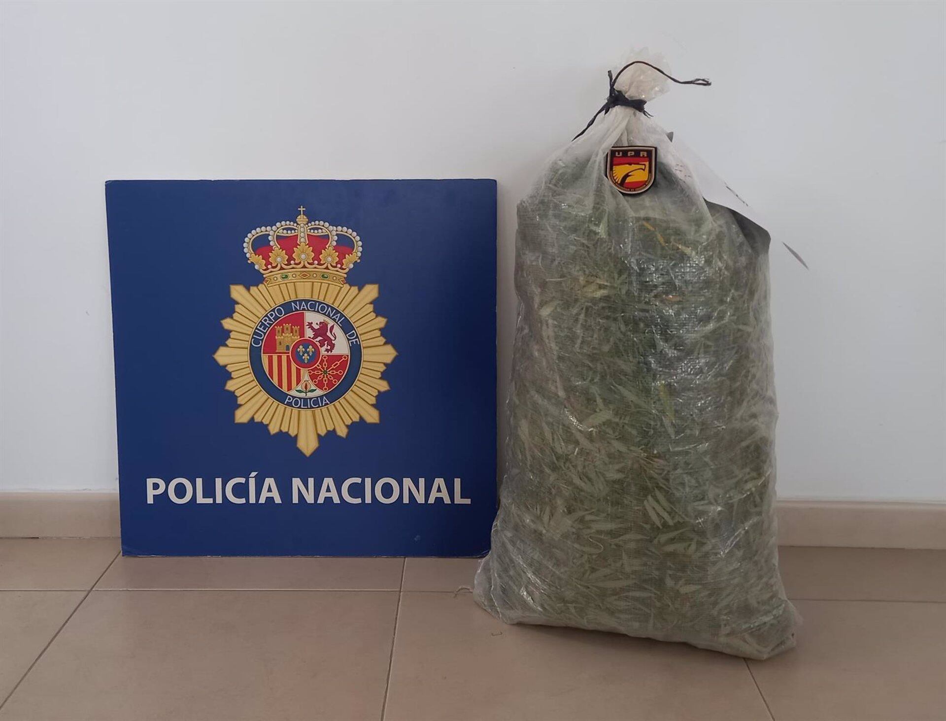 El saco con los diez kilos de marihuana