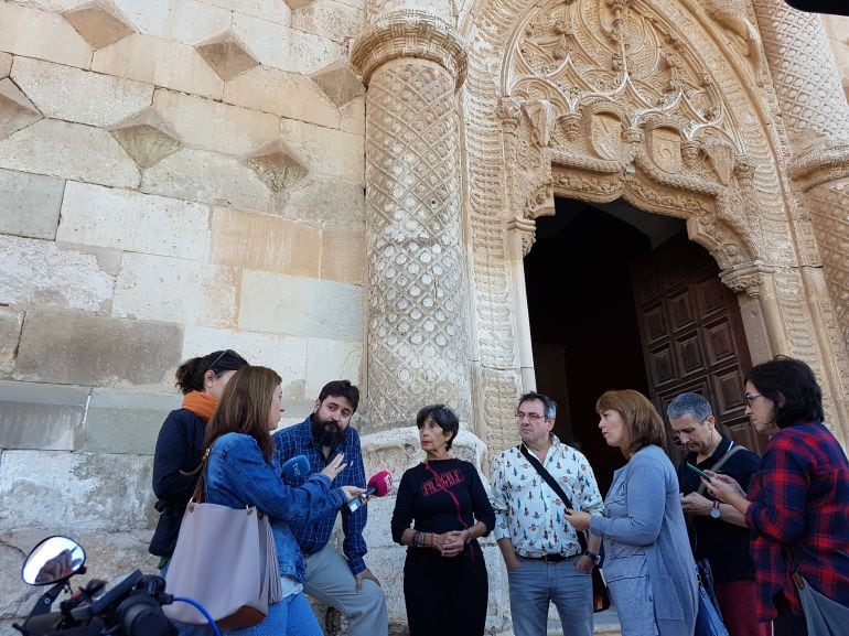 Varios integrantes de la Plataforma Abraza el Infantado en una convocatoria de prensa hace varios meses.