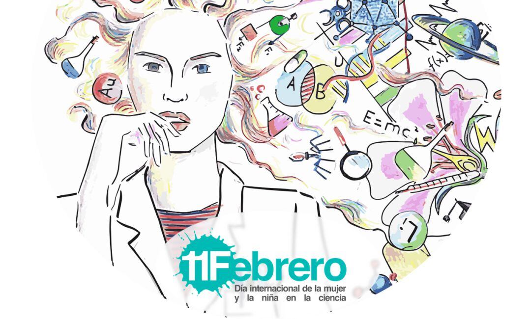 Cartel del Día de la mujer y la niña en la ciencia 