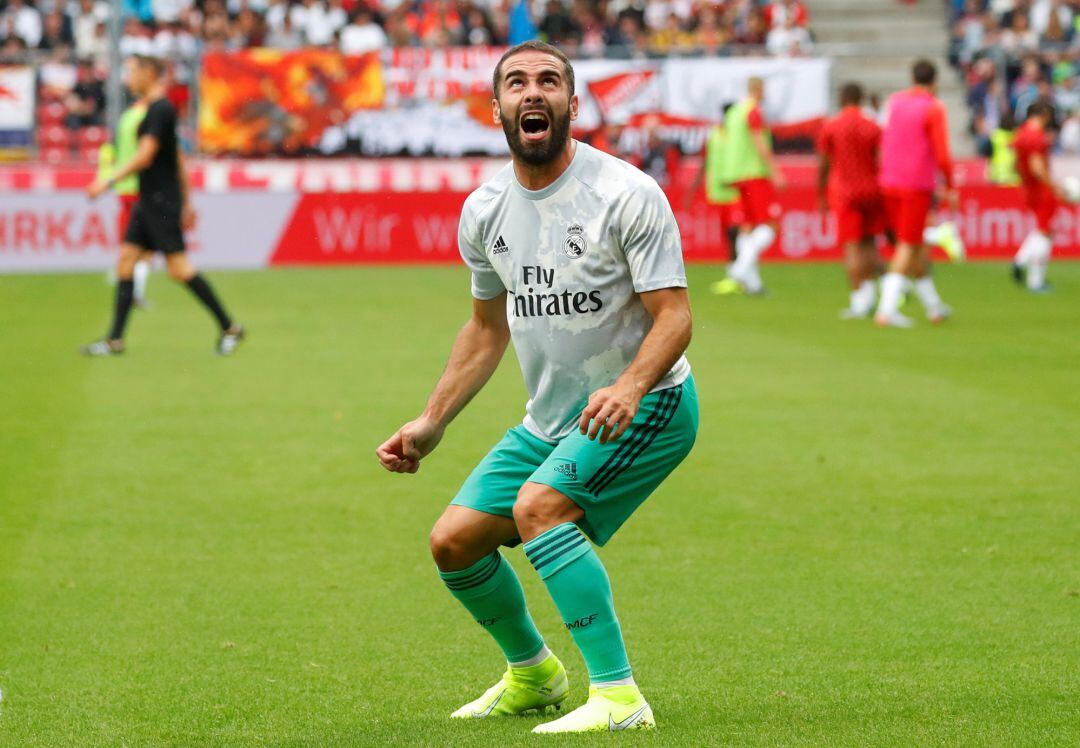 Carvajal, en el amistoso del Real Madrid ante el Salzburgo.