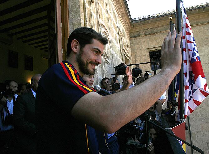 Casillas, en el balcón del Ayuntamiento de Caravaca de la Cruz