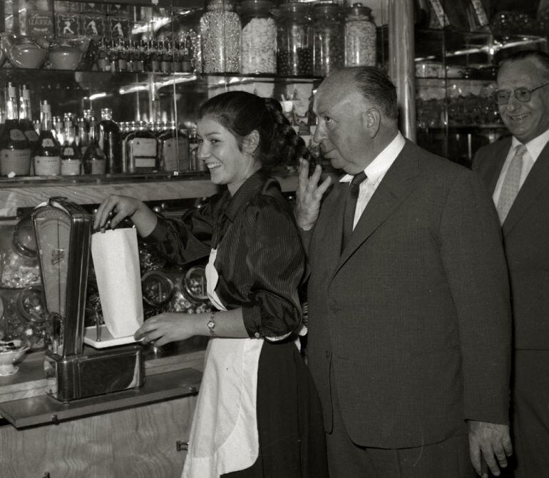 Alfred Hitchcock, en 1958, durante su estancia en San Sebastián con motivo del Festival Internacional de Cine, donde presentó &#039;Vértigo&#039;.