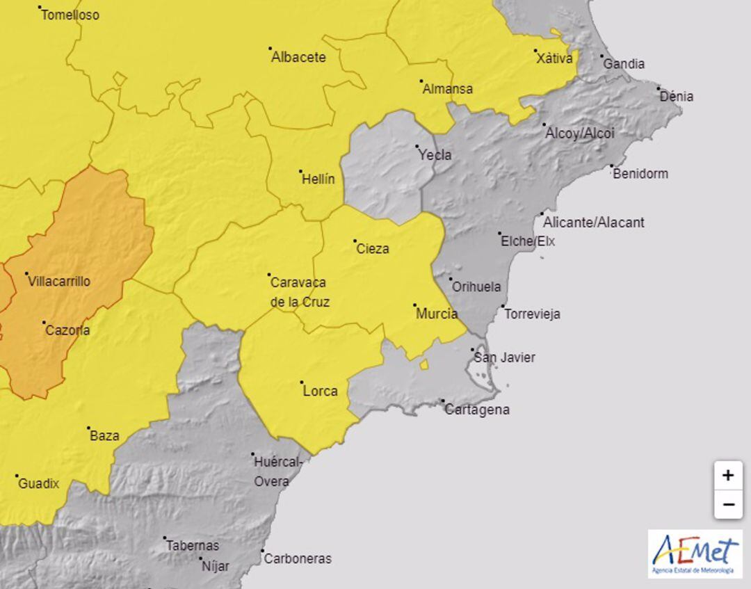 Avisos activos este jueves en la Región