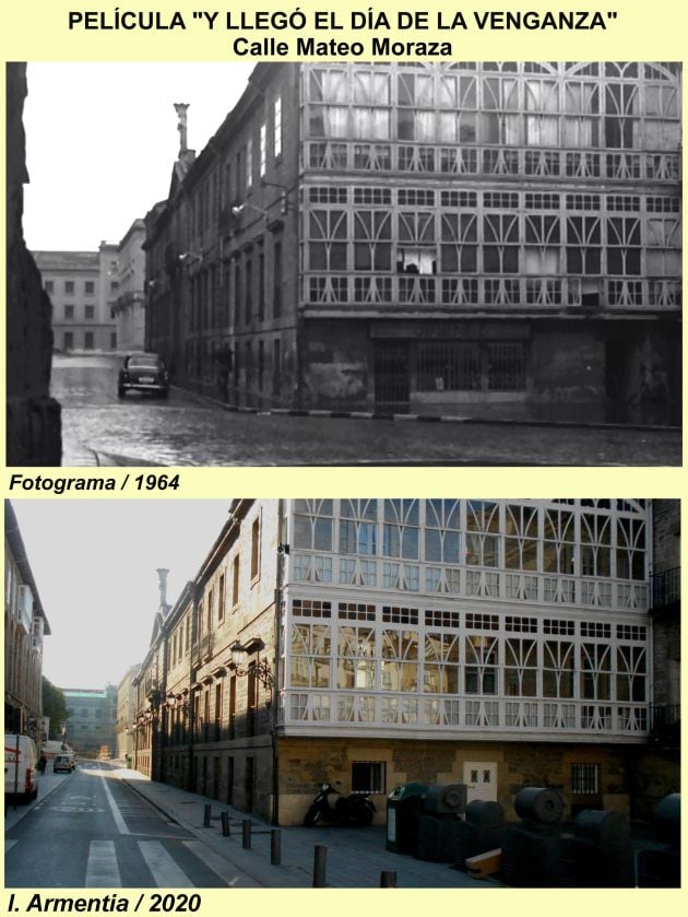 La calle Mateo Moraza reconstruida en la película