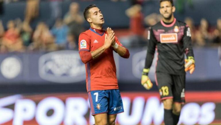 Sergio León, autor del gol de Osasuna, se lamenta