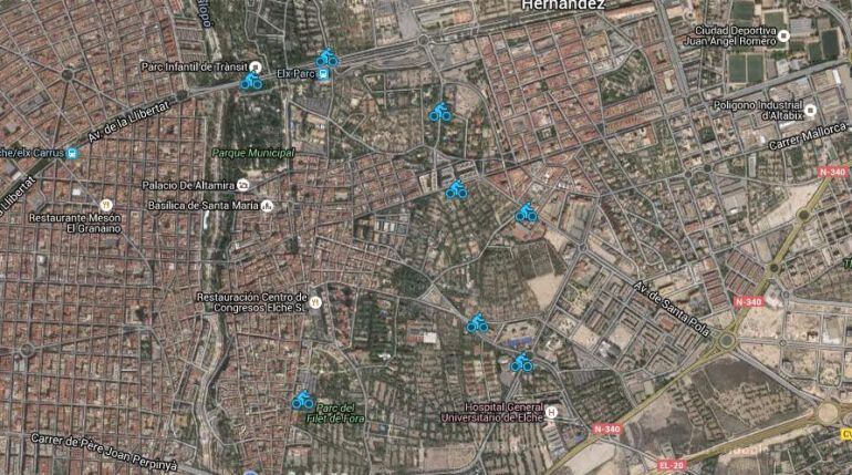 Puntos negros de carriles bici denunciados por Ciudadanos