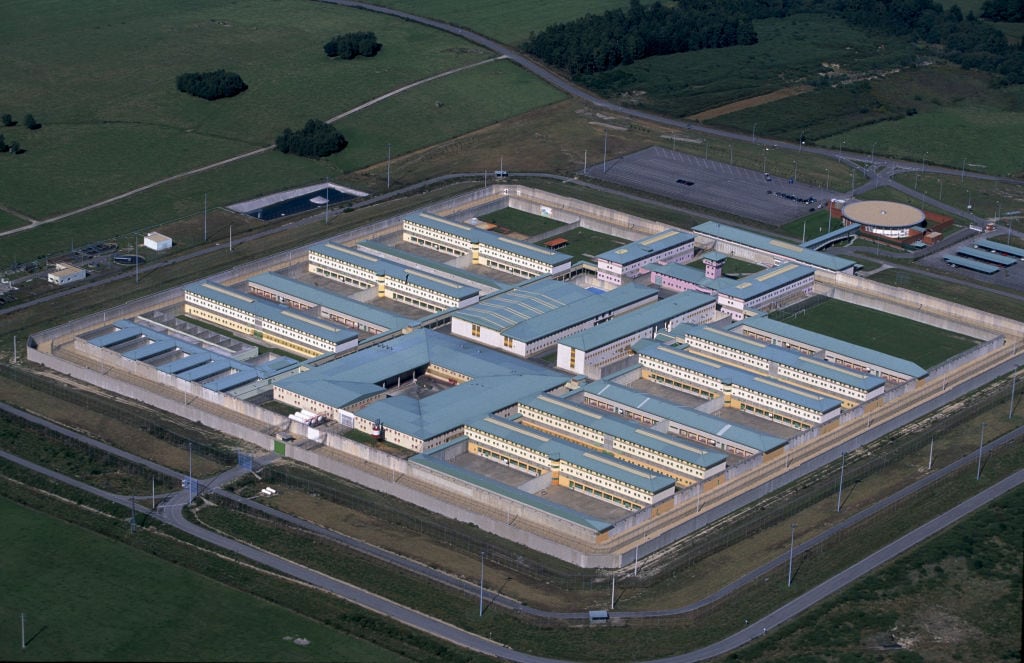 A CORUÑA, SPAIN - MARCH 2: Aerial view of the Teixeiro prison, in the municipality of Curtis on March 2, 2002,Curtis, Galicia,Spain.(Photo by Xurxo Lobato/Getty Images)