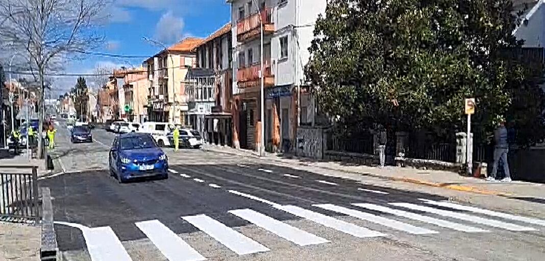 Travesía de San Rafael tras el arreglo del socavón