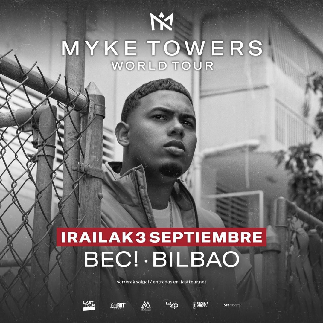 El artista portorriqueño, Myke Towers, desplegará su especial magia sobre el escenario el próximo 3 de septiembre en el Bilbao Exhibition Centre (BEC!)