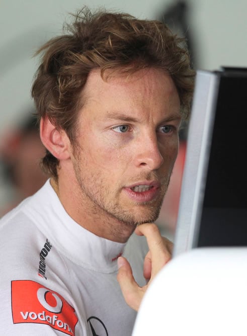 Jenson Button, en el circuíto de Interlagos