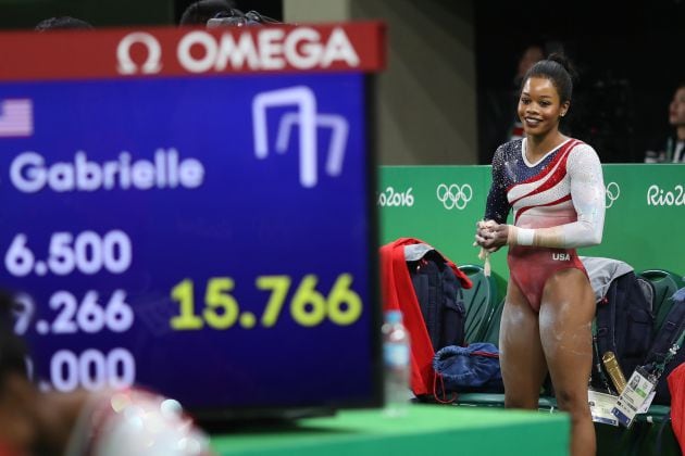 Gabby Douglas, durante los Juegos de Río de Janeiro.