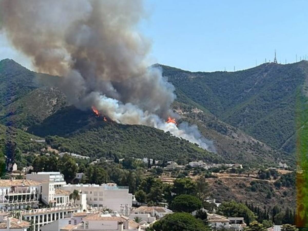 Incendio en el paraje de "El Higuerón", en la sierra de Mijas