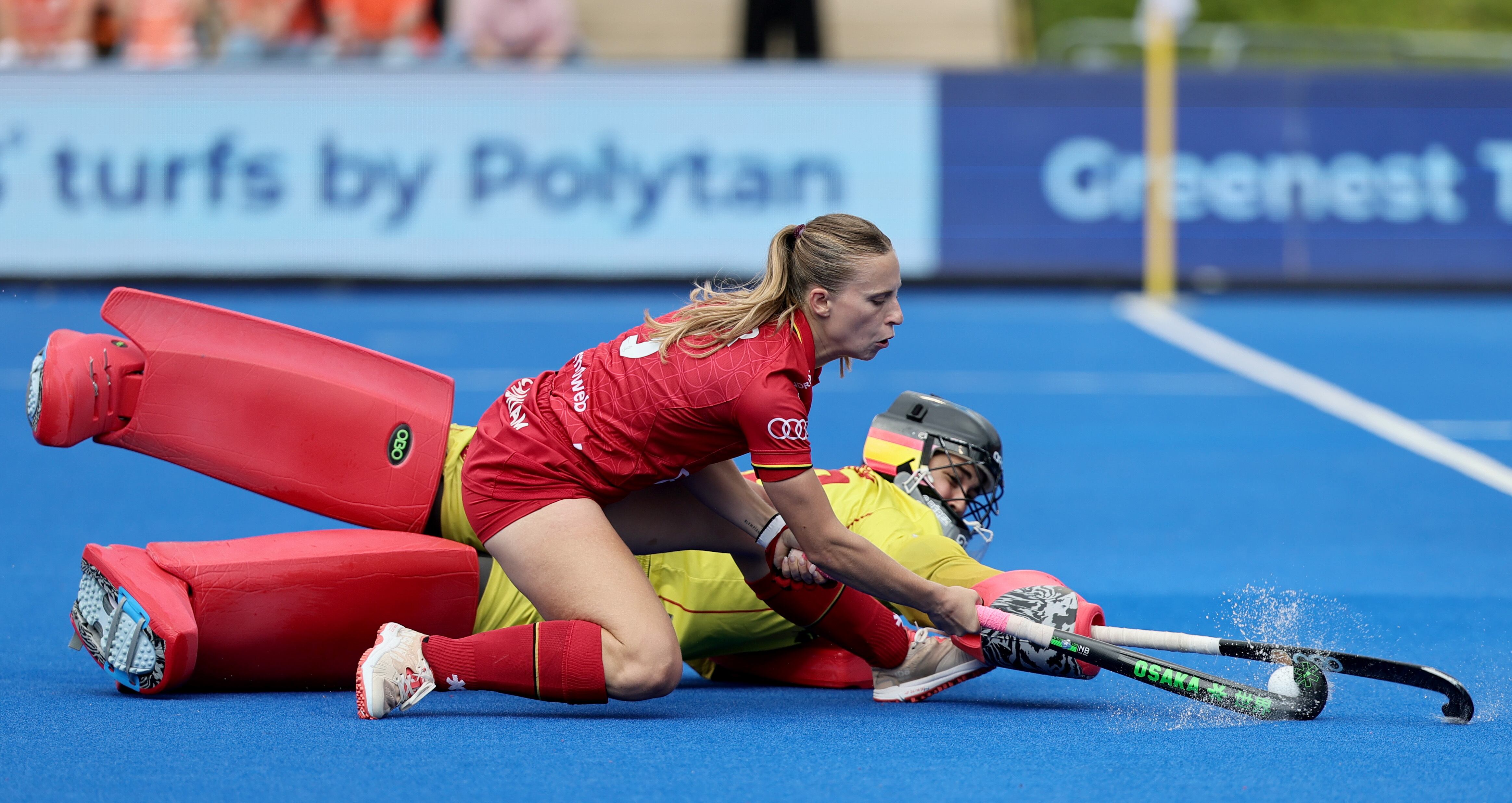 Clara Pérez detiene el 'shoot out' decisivo del España-Bélgica