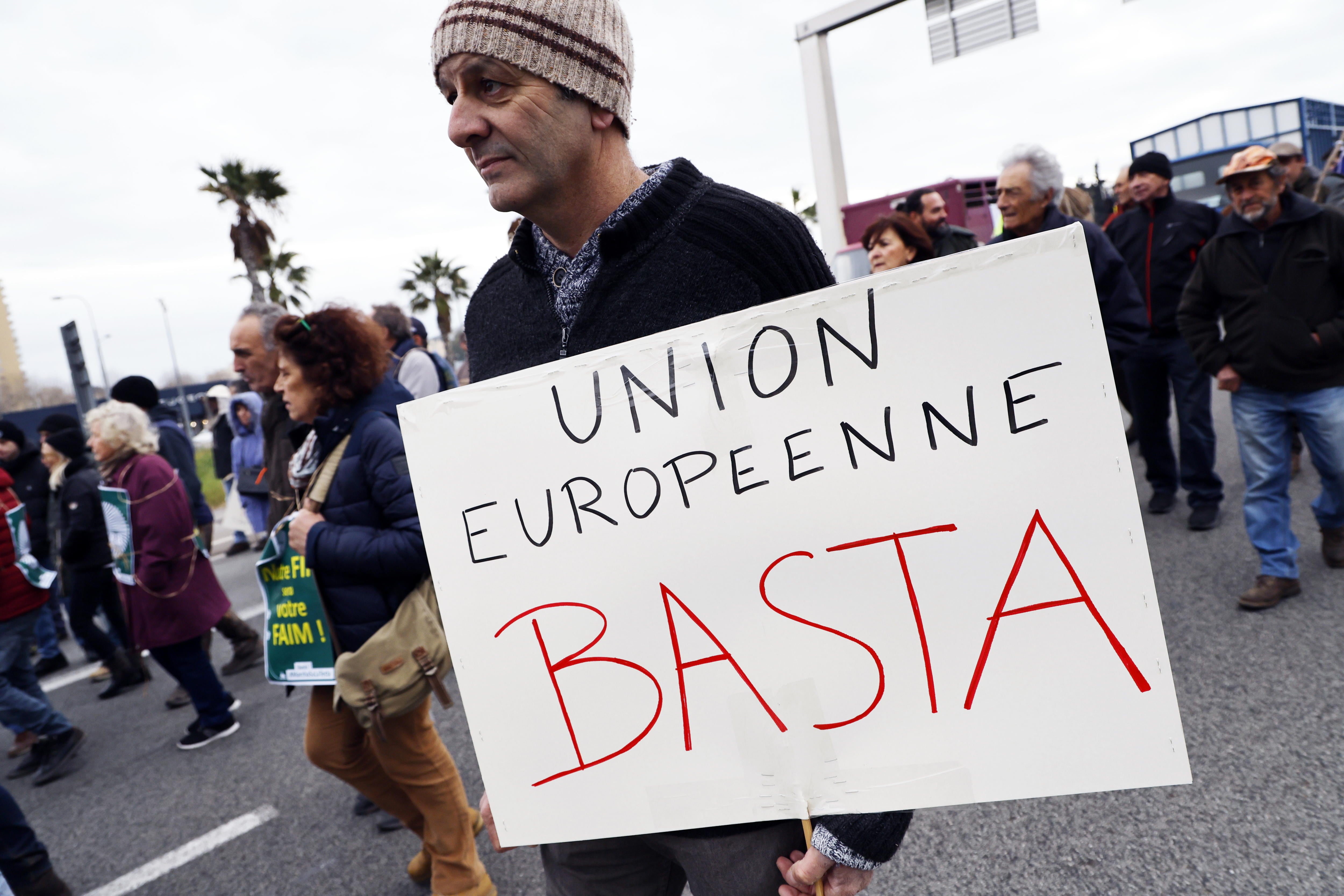 Un agricultor francés protesta en Niza