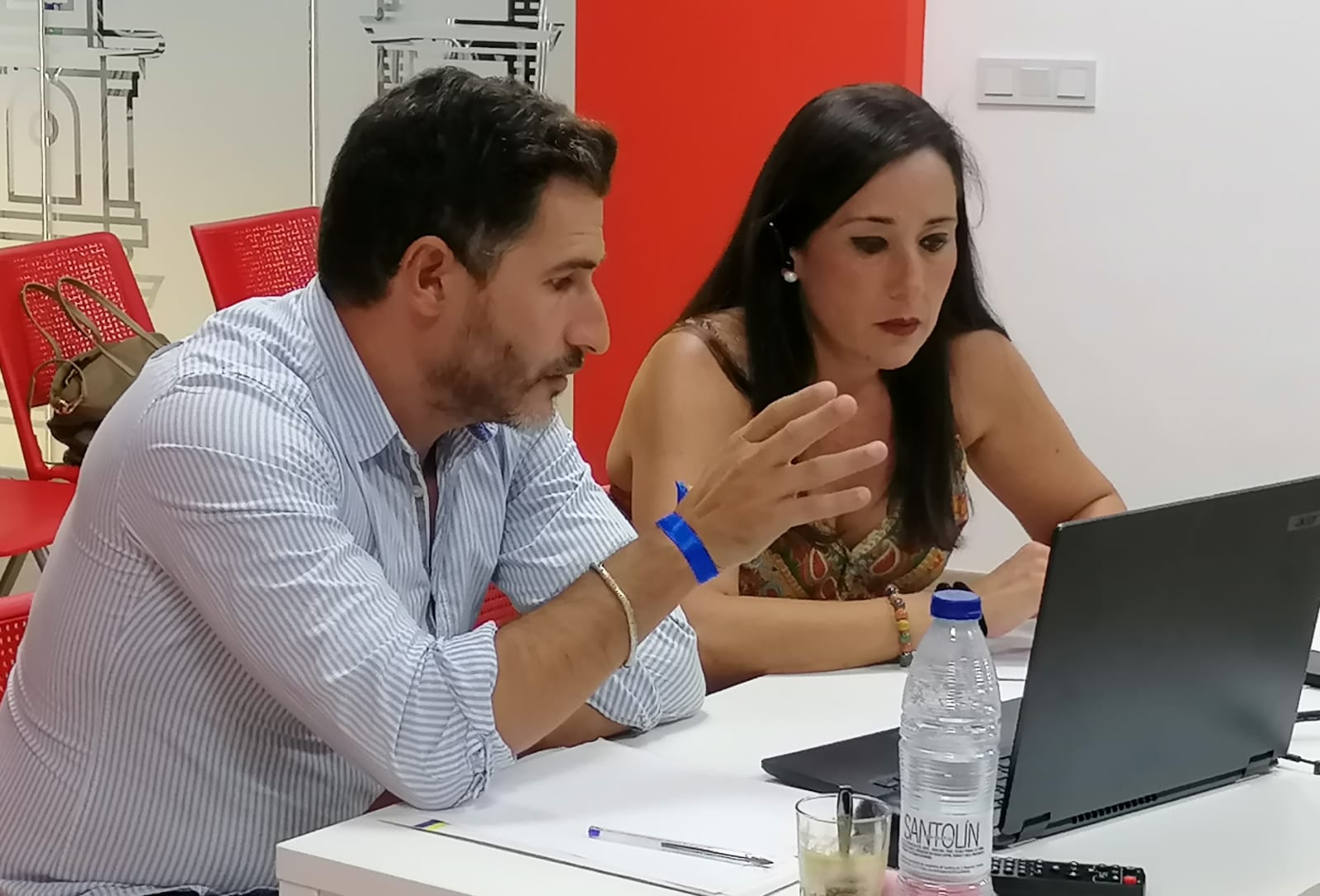 Responsables del PSOE de Algeciras durante el encuentro con el Ministerio