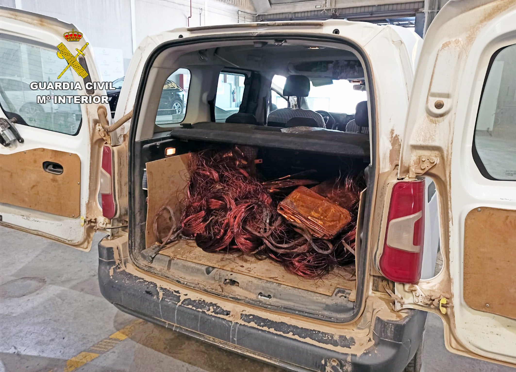 Cobre aprehendido por la guardia civil