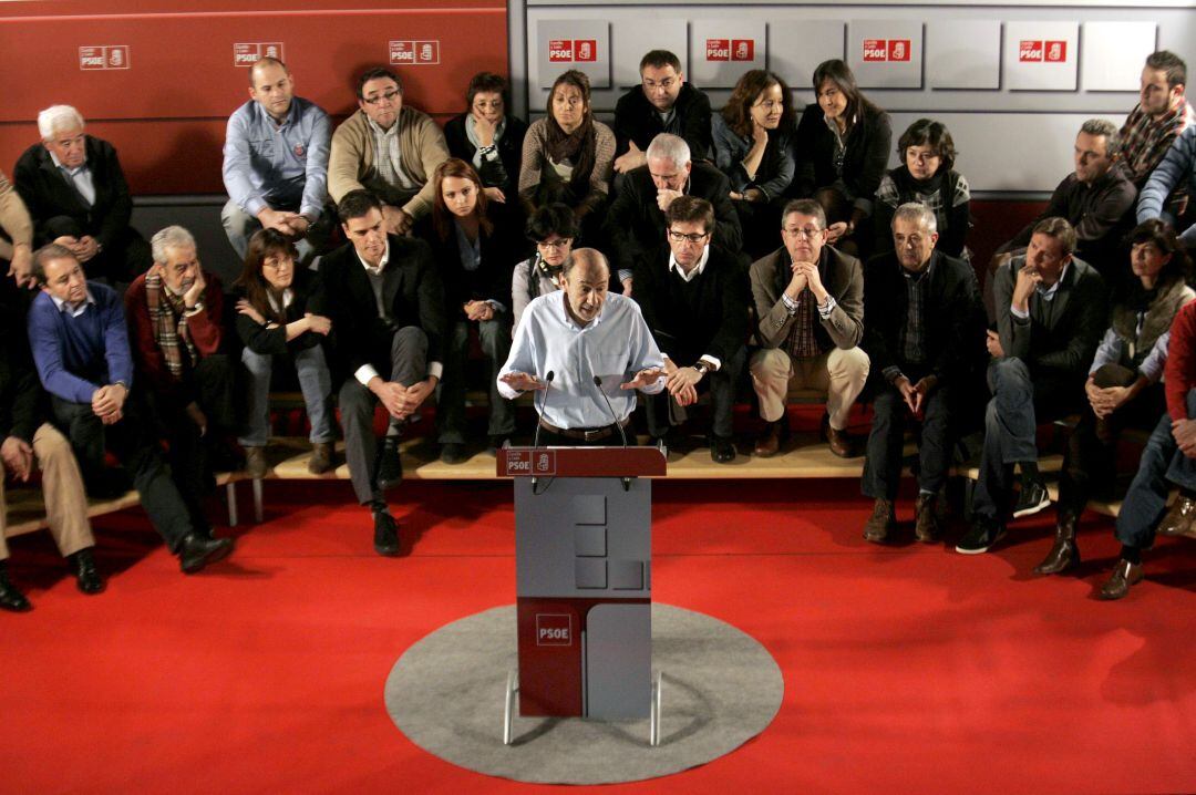 Alfredo Pérez Rubalcaba el 7 de enero de 2012 en Valladolid