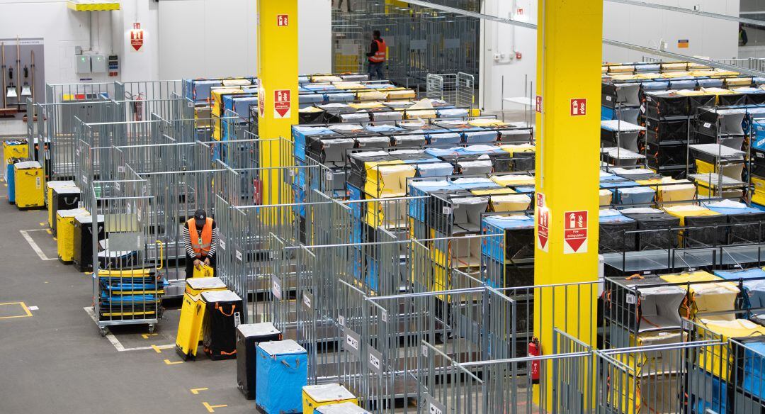 Imagen de un centro de distribución de Amazon en Alemania.