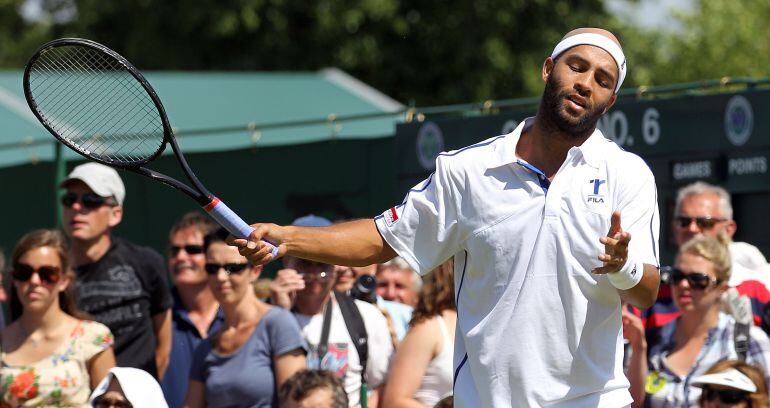 James Blake, en un partido del Wimbledon 2010
