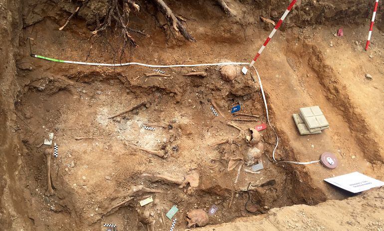 Restos hallados en el cementerio del Carmen de Valladolid