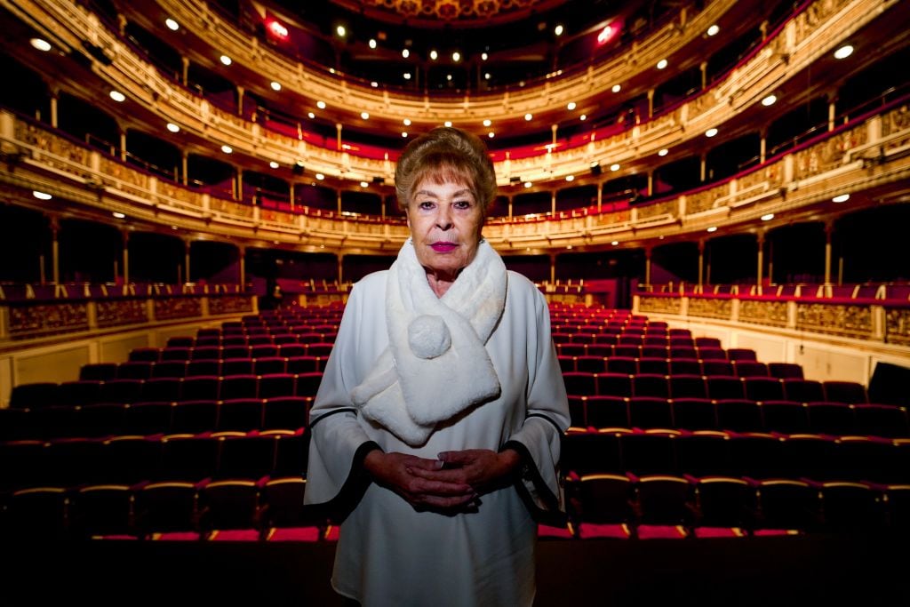 La actriz Gemma Cuervo durante una entrevista en el Teatro María Guerrero, el 15 de junio de 2021 en Madrid.