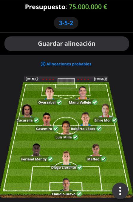 El once de Biwenger