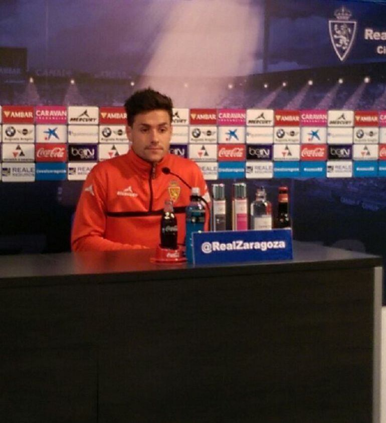 Jorge Ortí en la sala de prensa de la ciudad deportiva del Real Zaragoza
