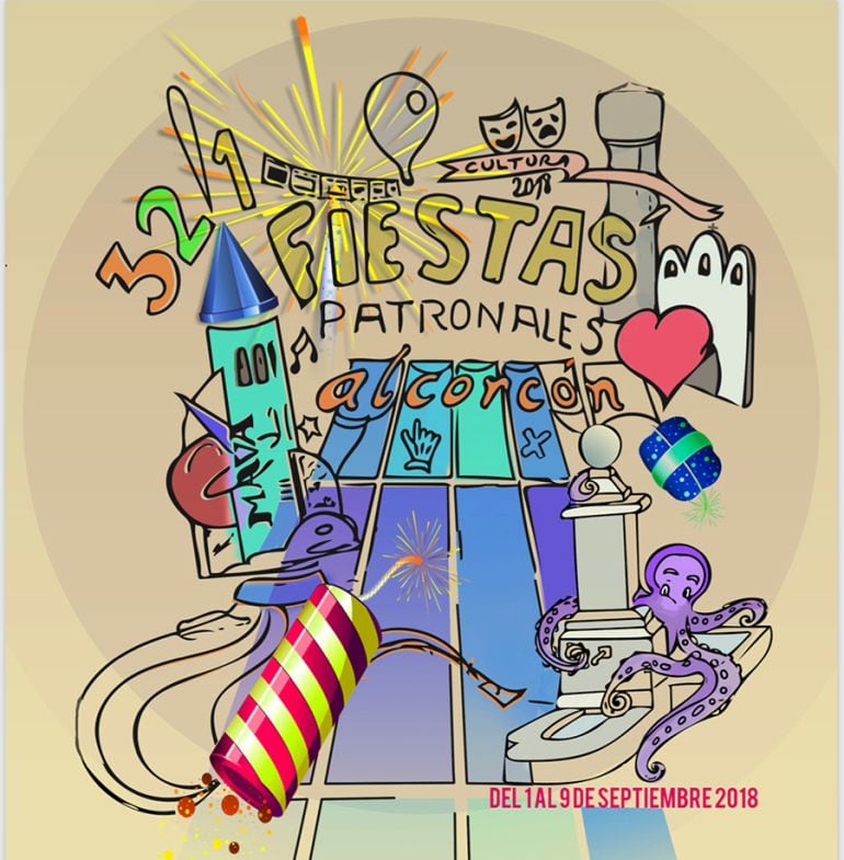 Cartel de las fiestas patronales de Alcorcón 2018.