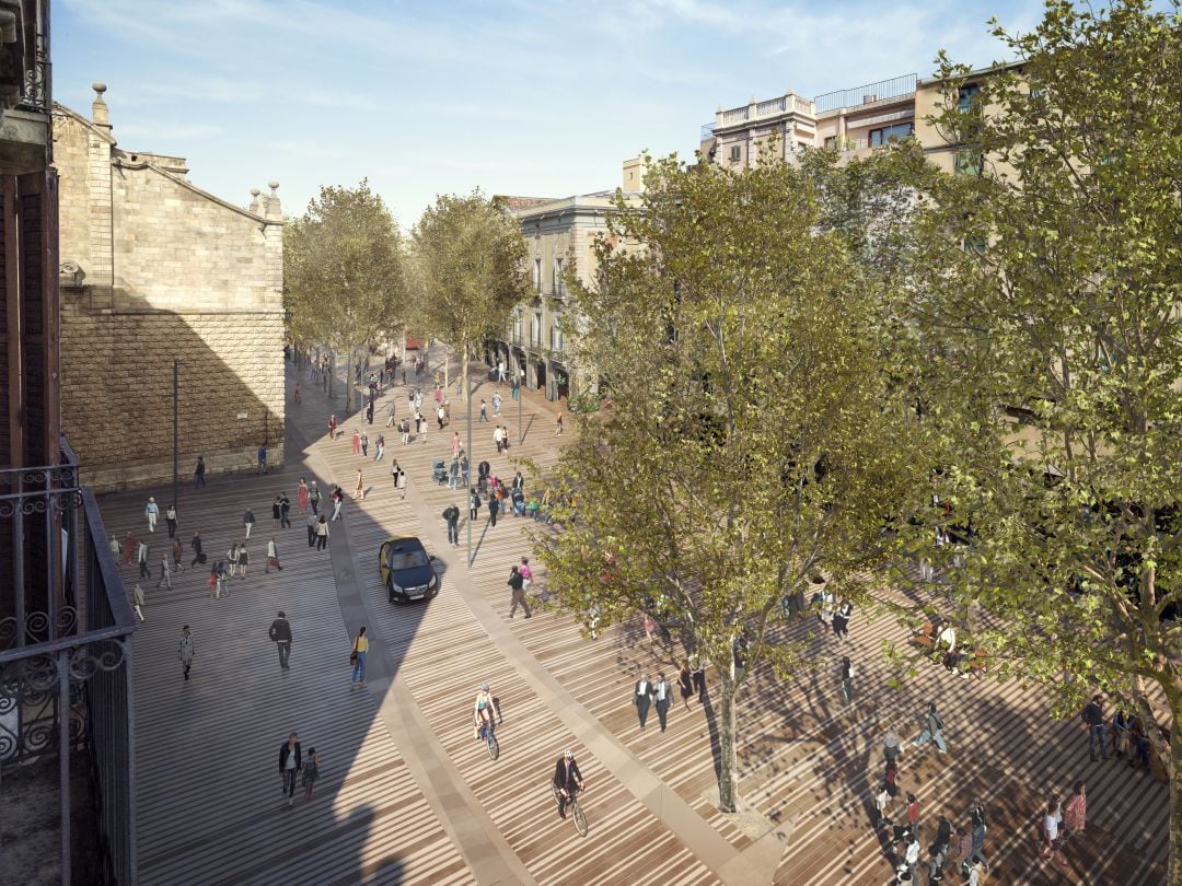 Aspecte de la nova plaça prevista davant del Palau de la Virreina