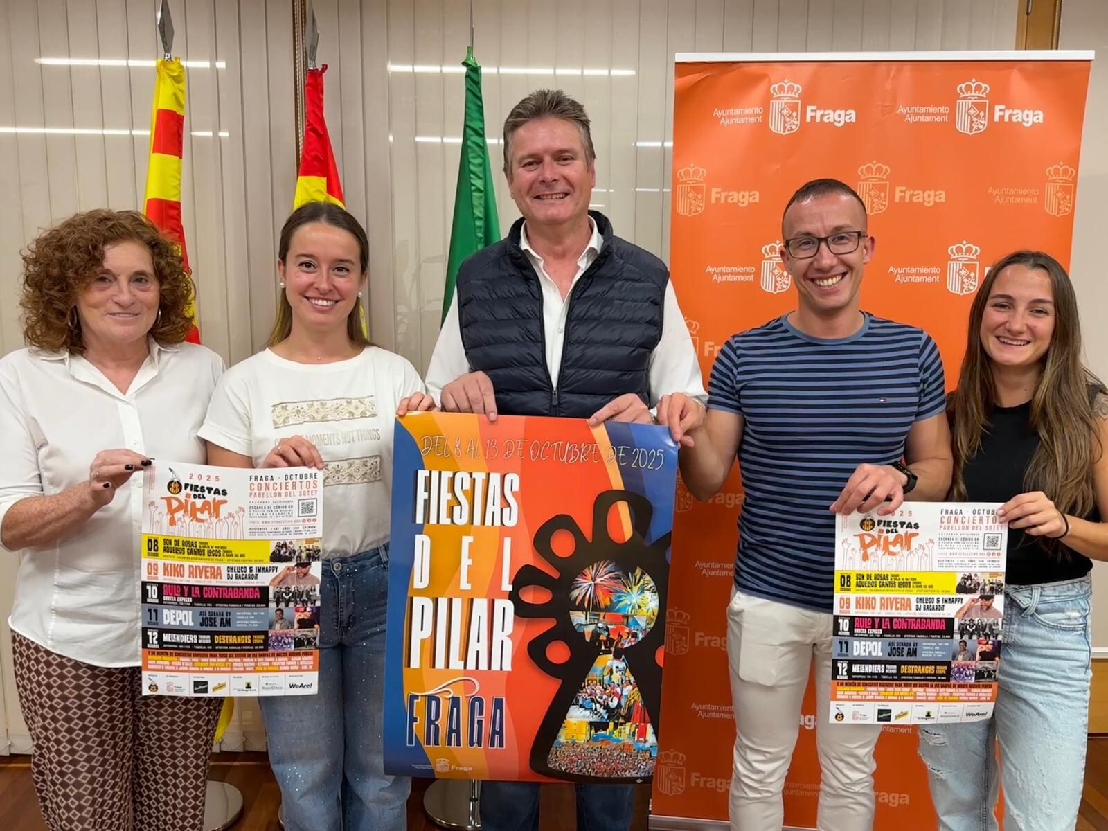 Cristina Canales, Mapi Aquilué, Ignacio Gramún, Pau Enrech y Anna Cuchí en la presentación del programa de fiestas