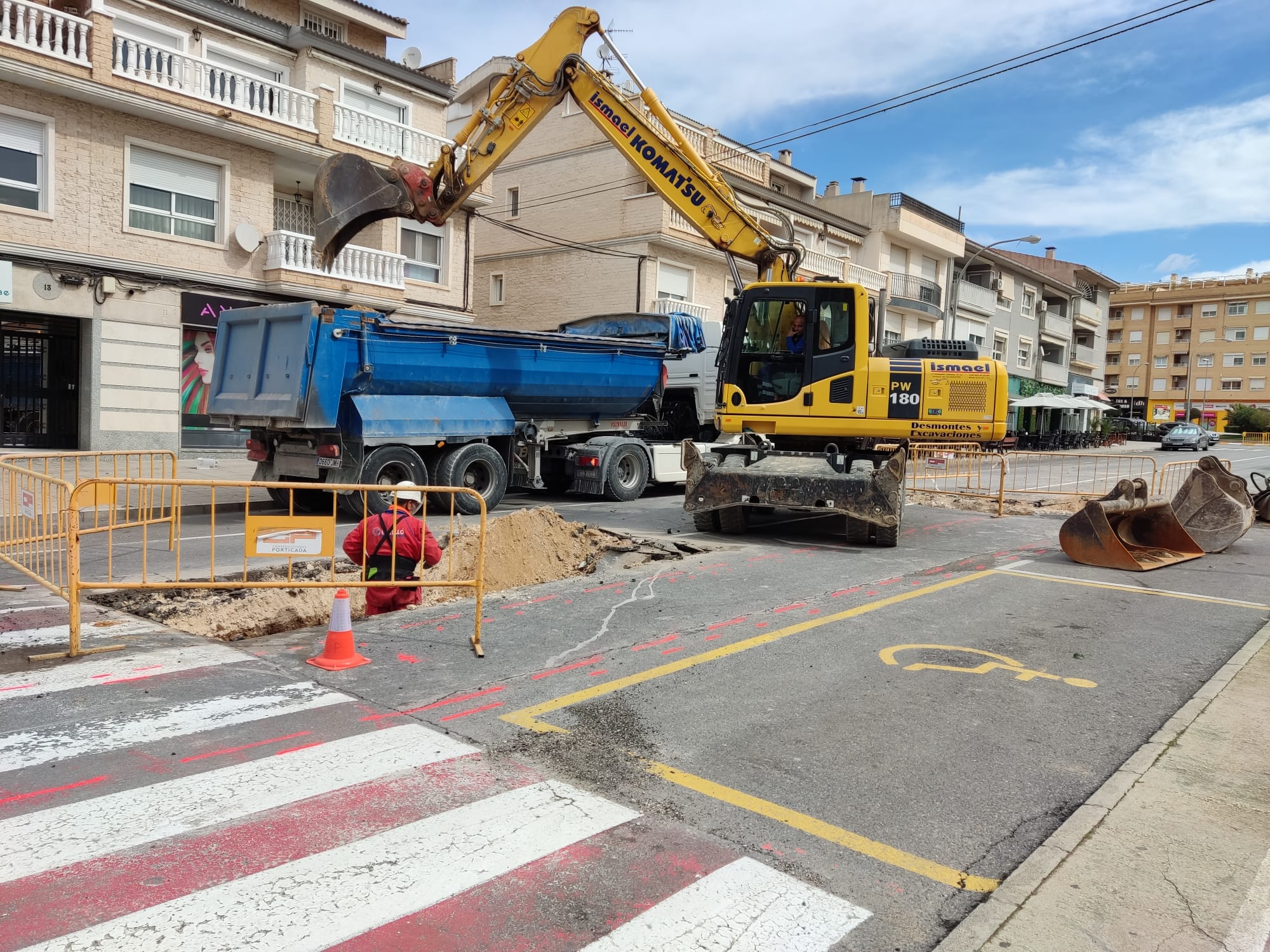 Zona donde se ha producido la avería en Petrer