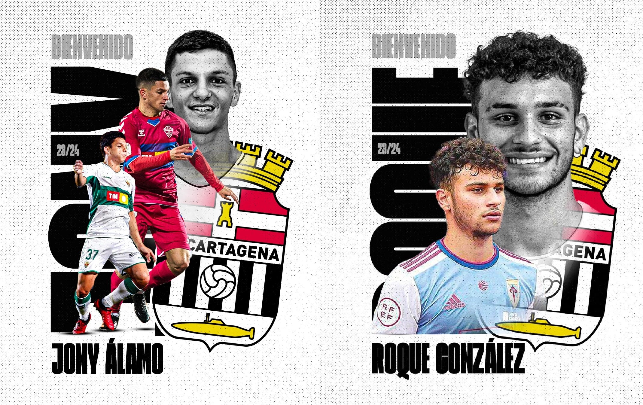 El FC Cartagena anuncia los fichajes de Jony Álamo y Roque González