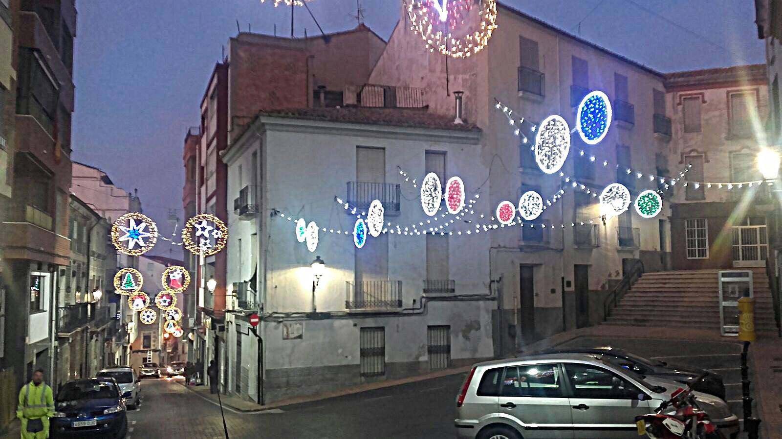 Banyeres iluminada de Navidad