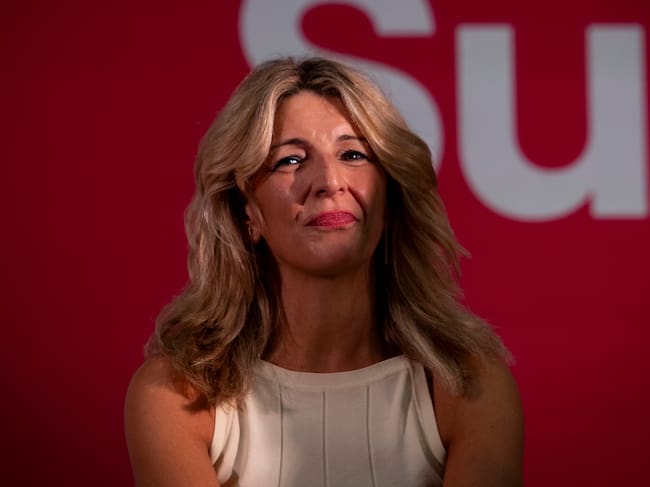 La vicepresidenta segunda en funciones del Gobierno, Yolanda Díaz, durante el acto político que Sumar ha celebrado en Cádiz.