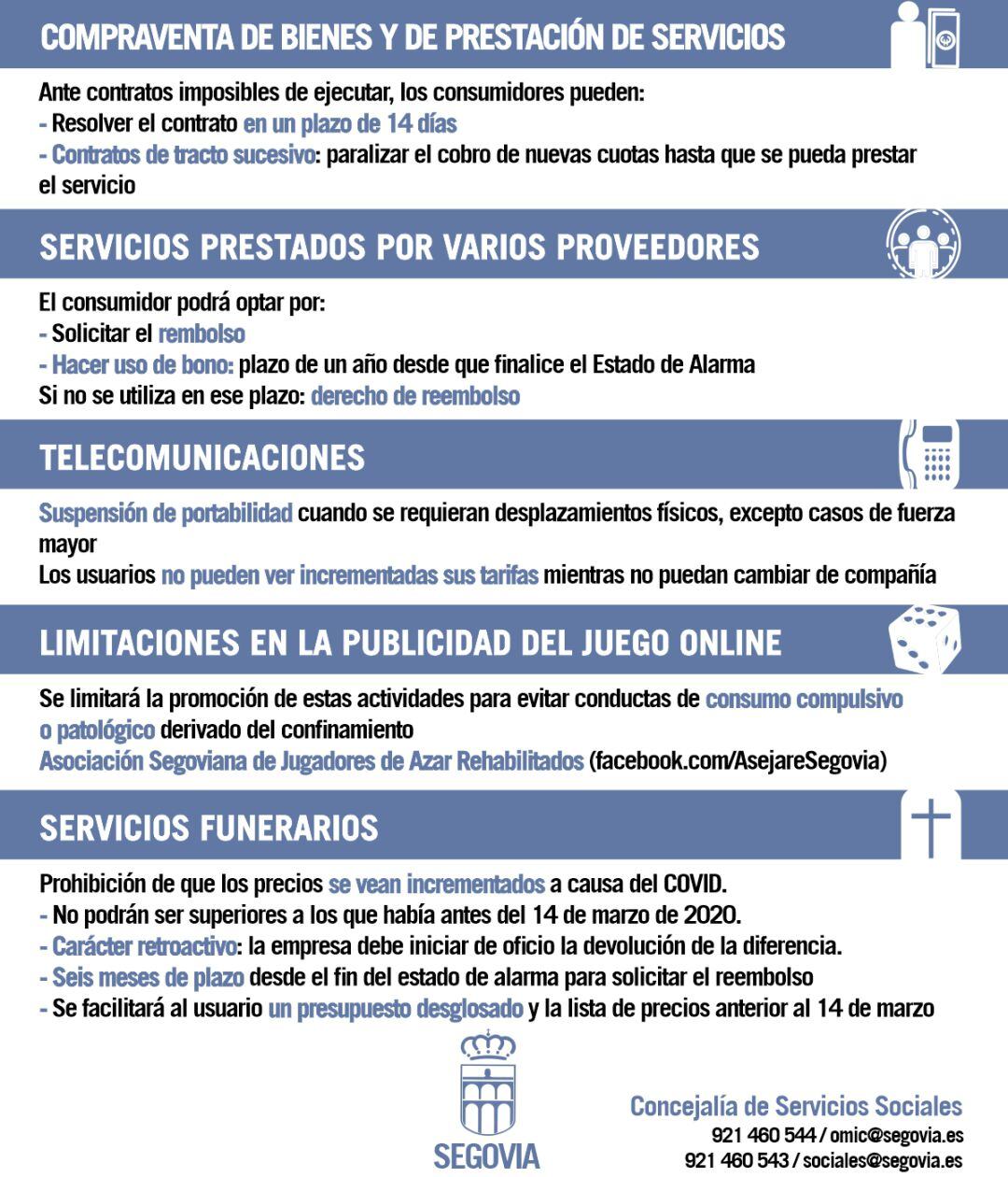 El Ayuntamiento de Segovia cuenta con un servicio de información en materia de consumo