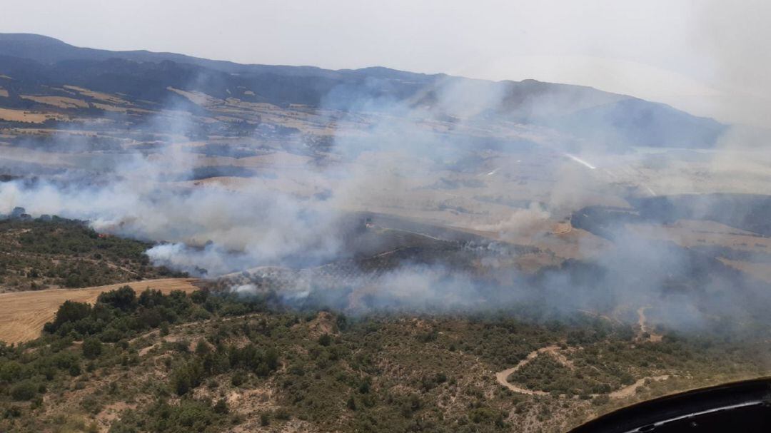 Vista aérea de la zona afectada 